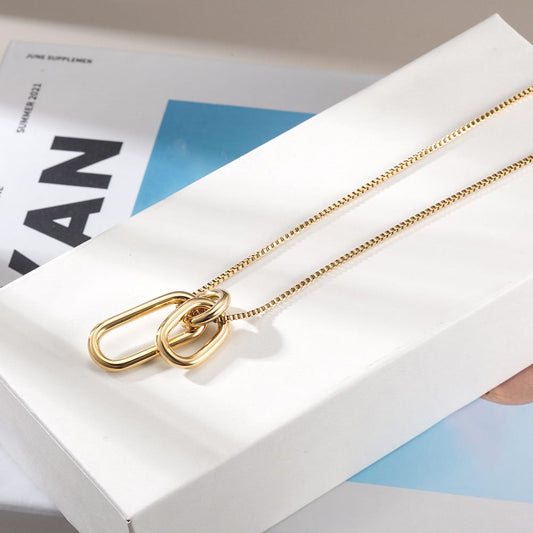 Gold 3 Ring Necklace