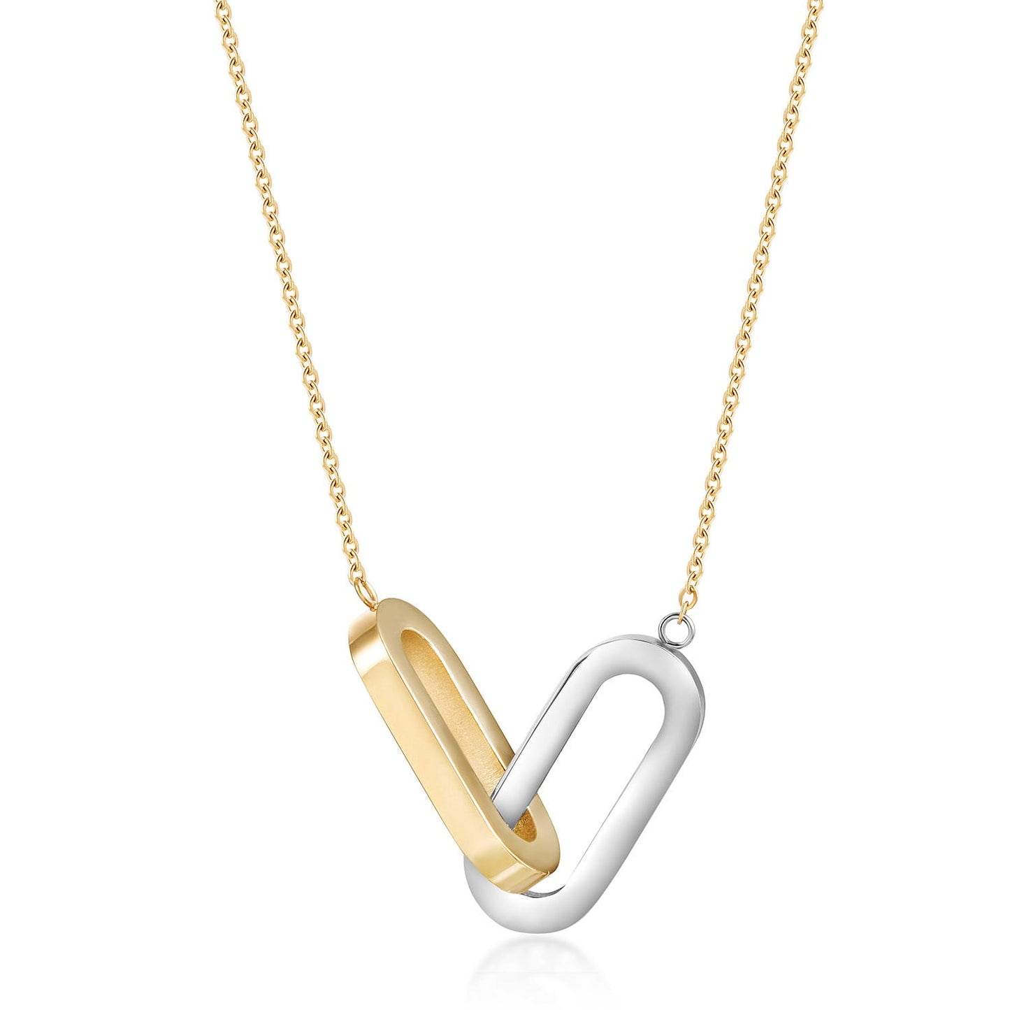 Dual Tone Single Paperclip Necklace